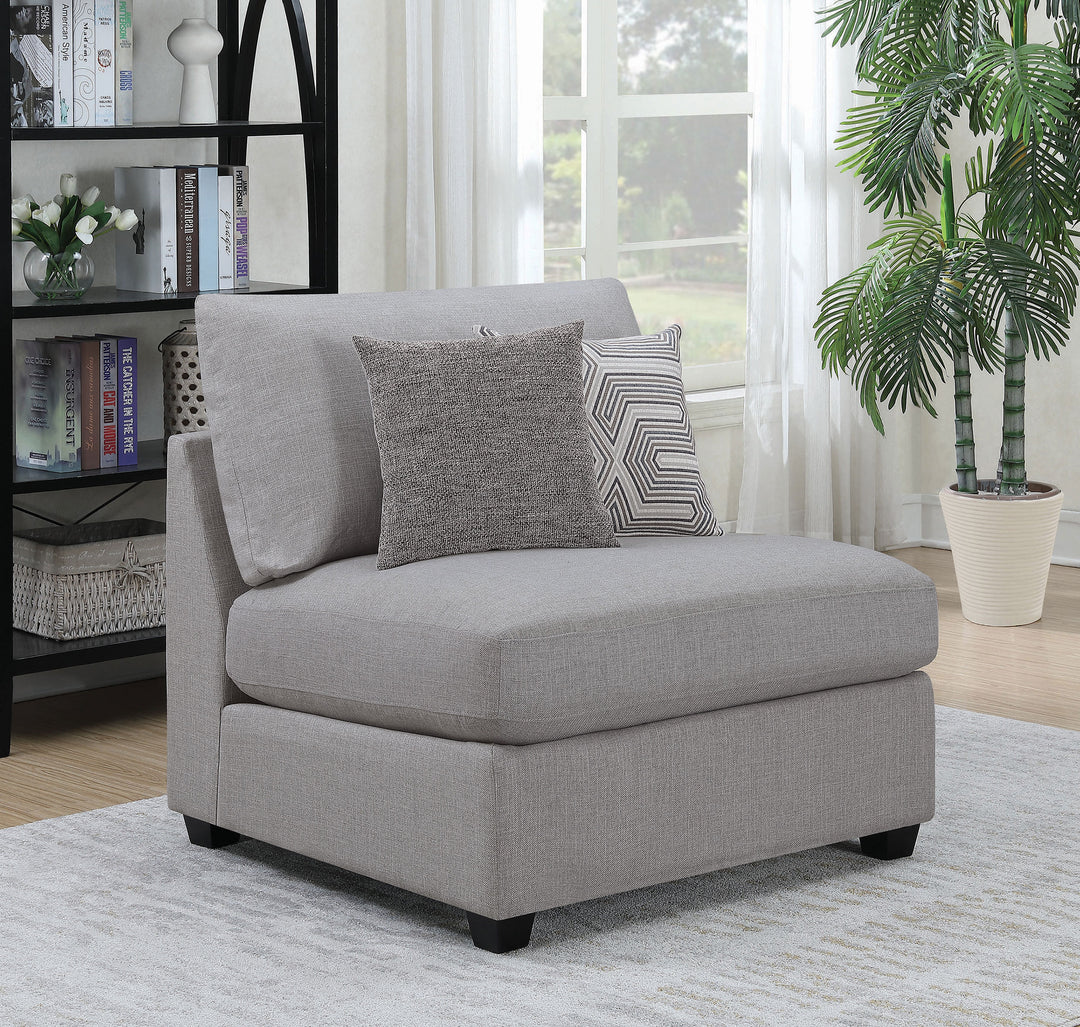 Cambria Upholstered Armless Chair Grey - What&