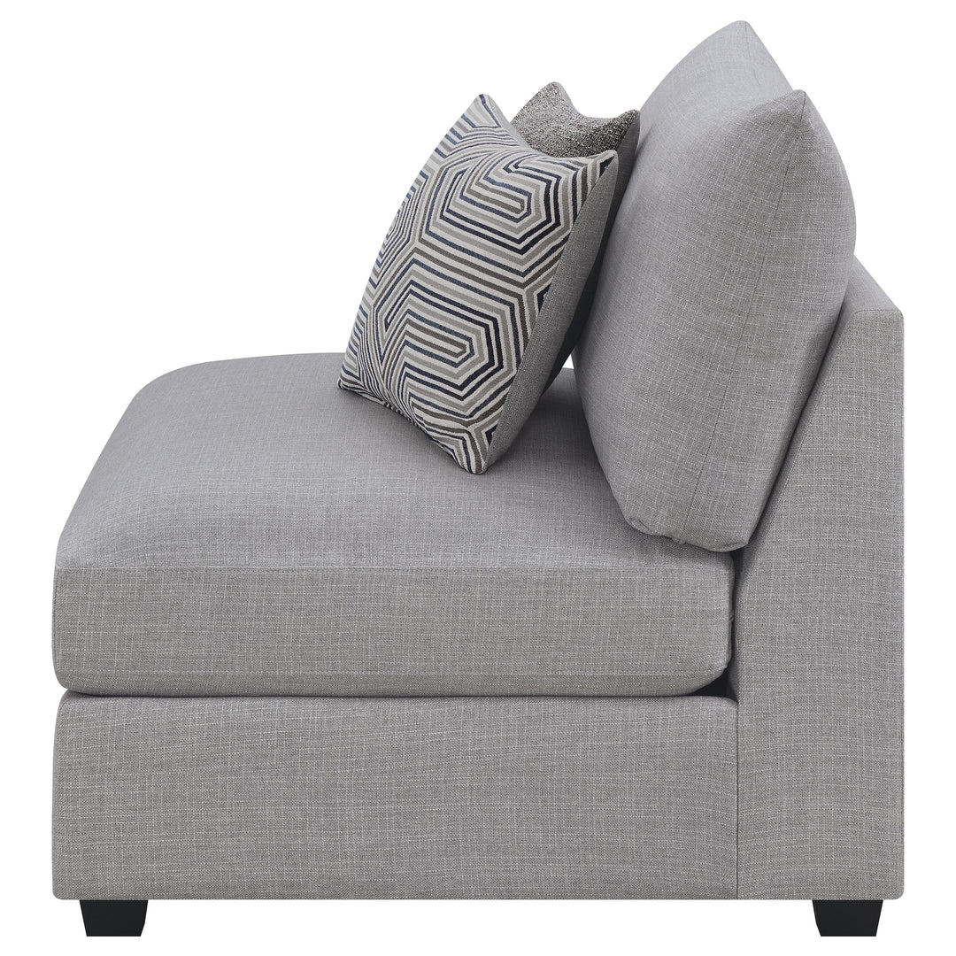 Cambria Upholstered Armless Chair Grey - What&