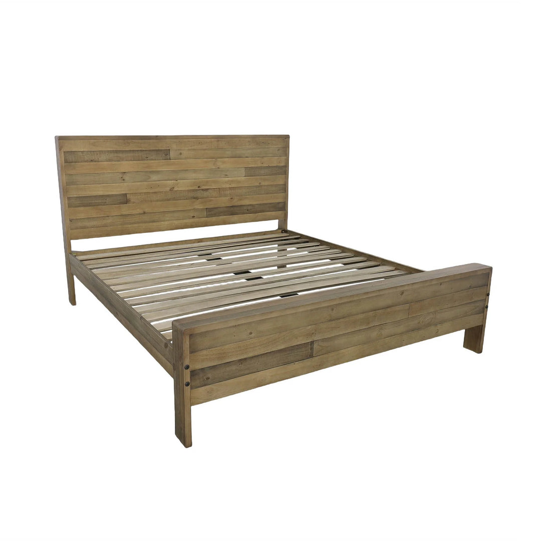 Campestre Modern King Bed Frame in Natural Rustic - king reclaimed pine bed frame by LH Imports - Whats New Furniture Portland OR