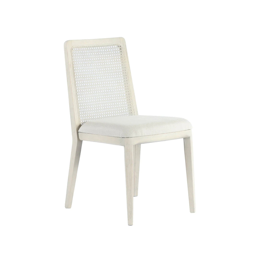 Cane Dining Chair in Beige White Wash variant front view - cane dining chair by LH Imports - Whats New Furniture Portland OR