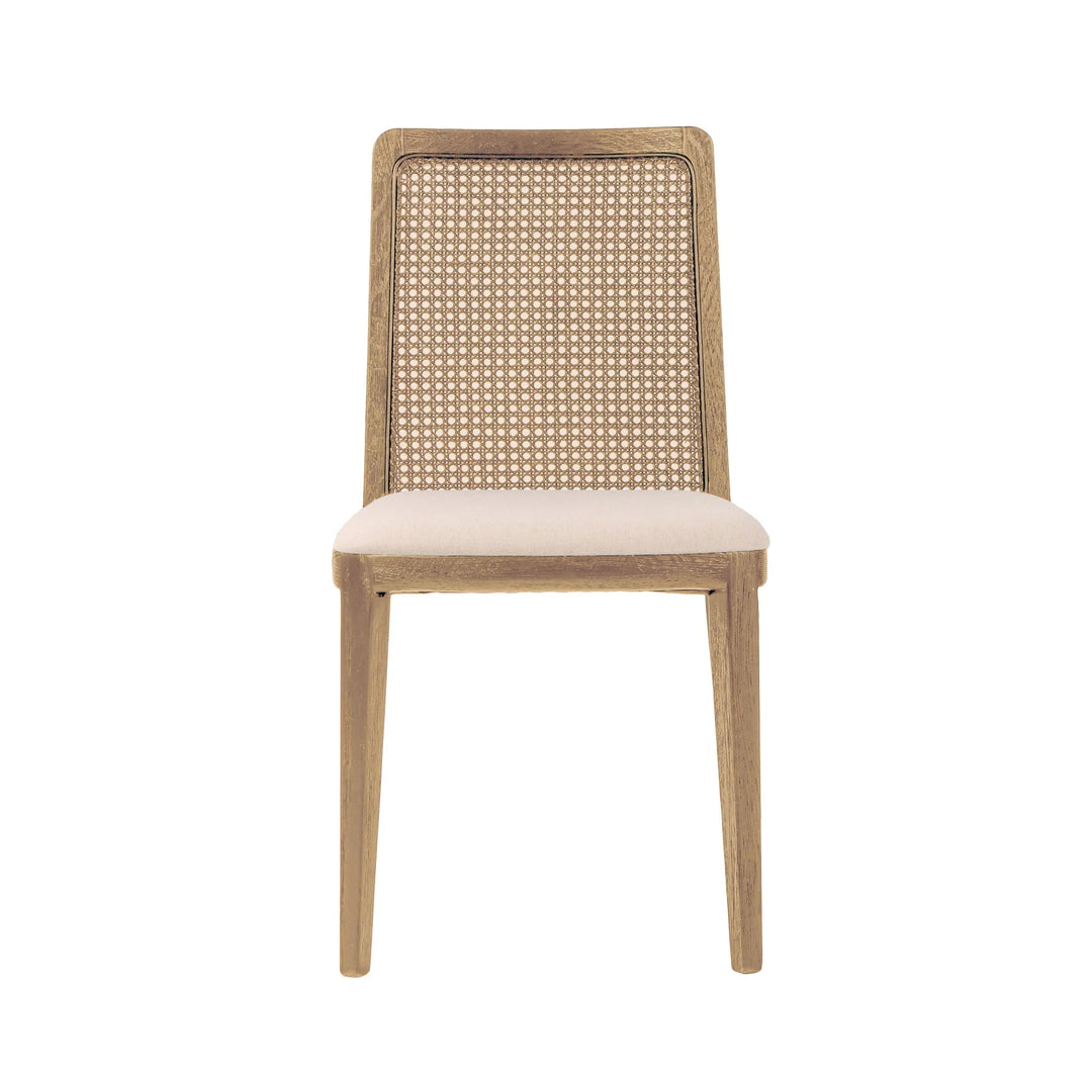 Cane Dining Chair in Oyster Linen Natural - cane dining chair by LH Imports - Whats New Furniture Portland OR