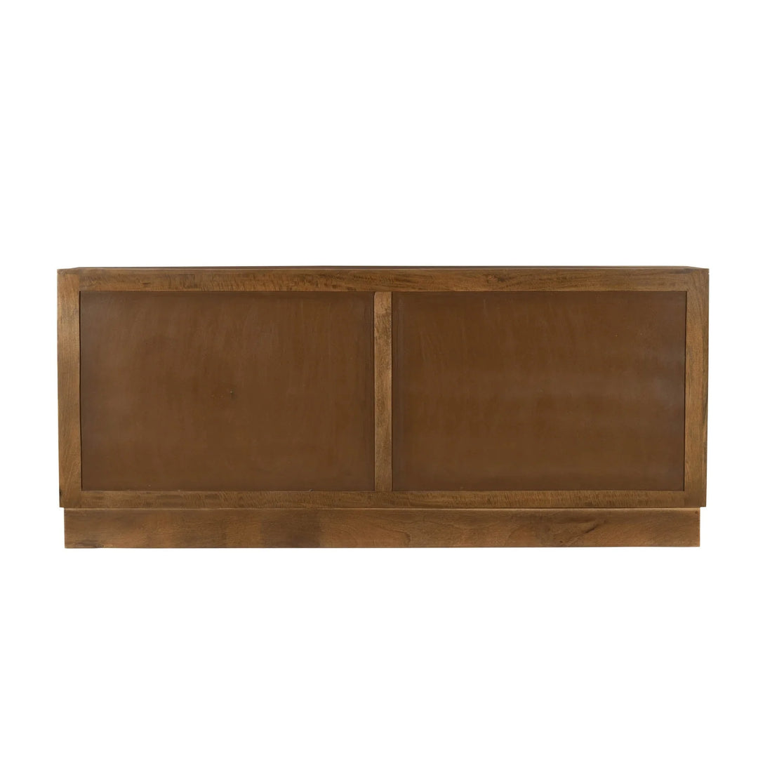 Caracol Sideboard in Smooth Brown back view - spiral carved sideboard by LH Imports - Whats New Furniture Portland OR