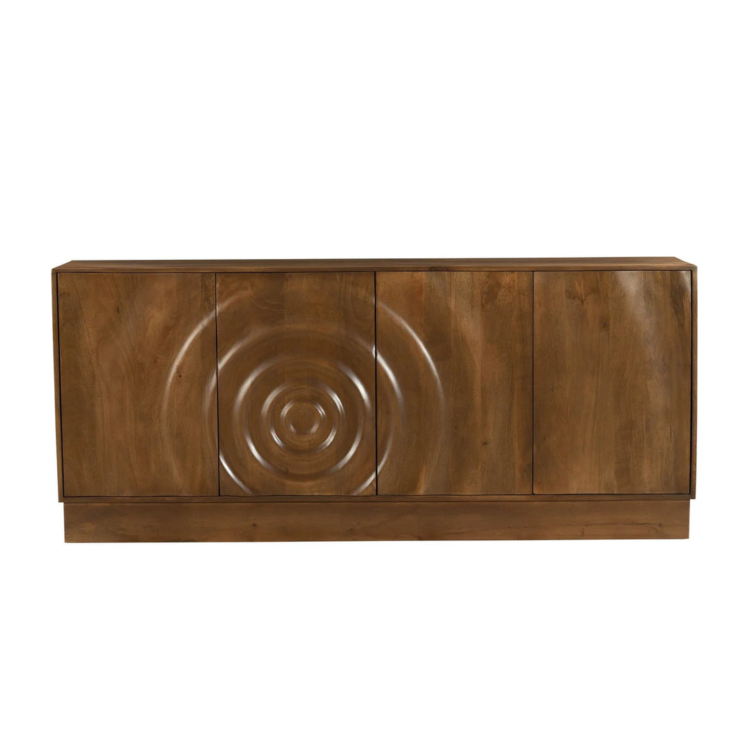 Caracol Sideboard in Smooth Brown - spiral carved sideboard by LH Imports - Whats New Furniture Portland OR