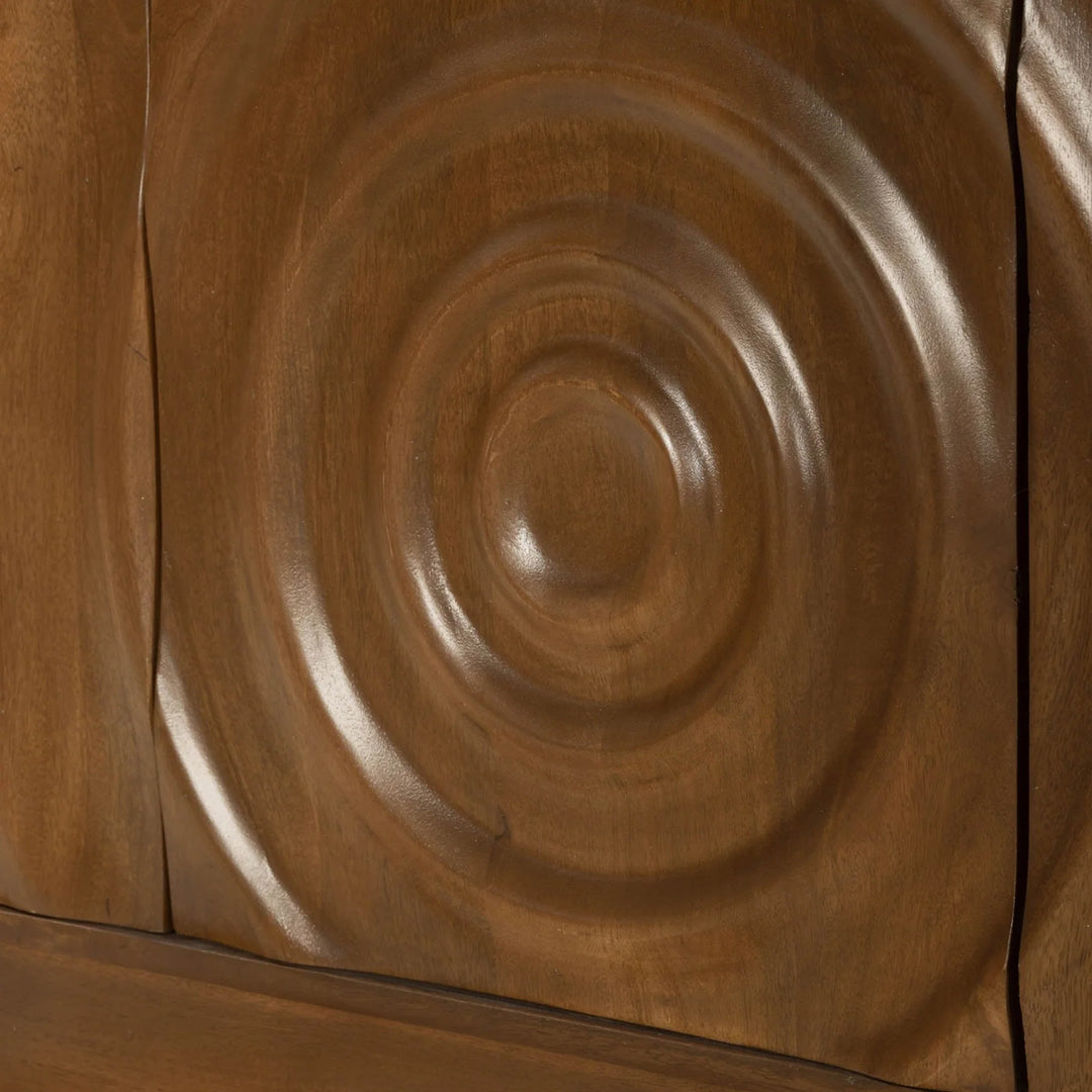 Caracol Sideboard in Smooth Brown wood detail - spiral carved sideboard by LH Imports - Whats New Furniture Portland OR