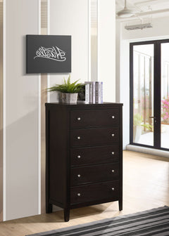 Carlton 5-drawer Bedroom Chest Cappuccino - What&
