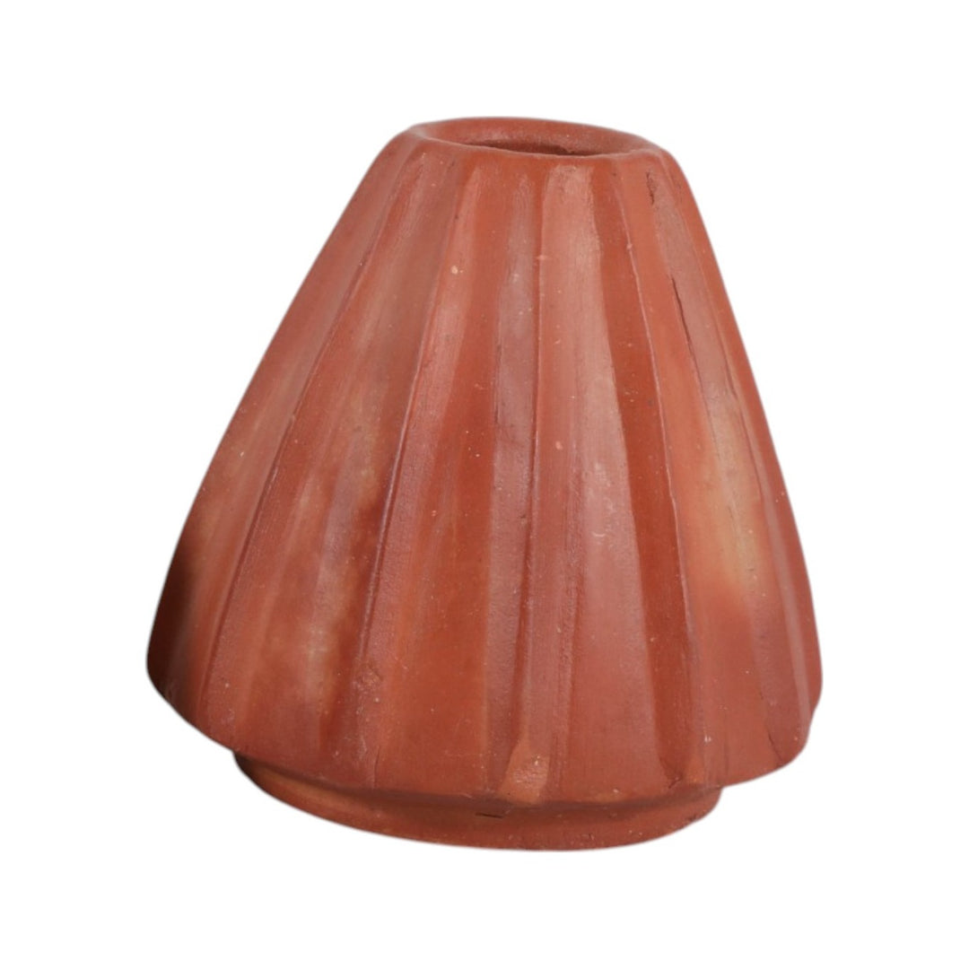 Carved Terracotta Bud Vase 5" in Fluted Cone - studio - Sagebrook Home - Whats New Furniture Portland OR