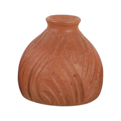 Carved Terracotta Bud Vase 5" in Swirl Bulb - studio - Sagebrook Home - Whats New Furniture Portland OR