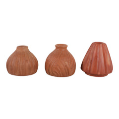 Carved Terracotta Bud Vases, Set of 3 front view - bud vase by Sagebrook Home - Whats New Furniture Portland OR