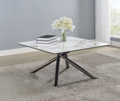 Carvell Square Sintered Stone Top Coffee Table Mirage White - What&