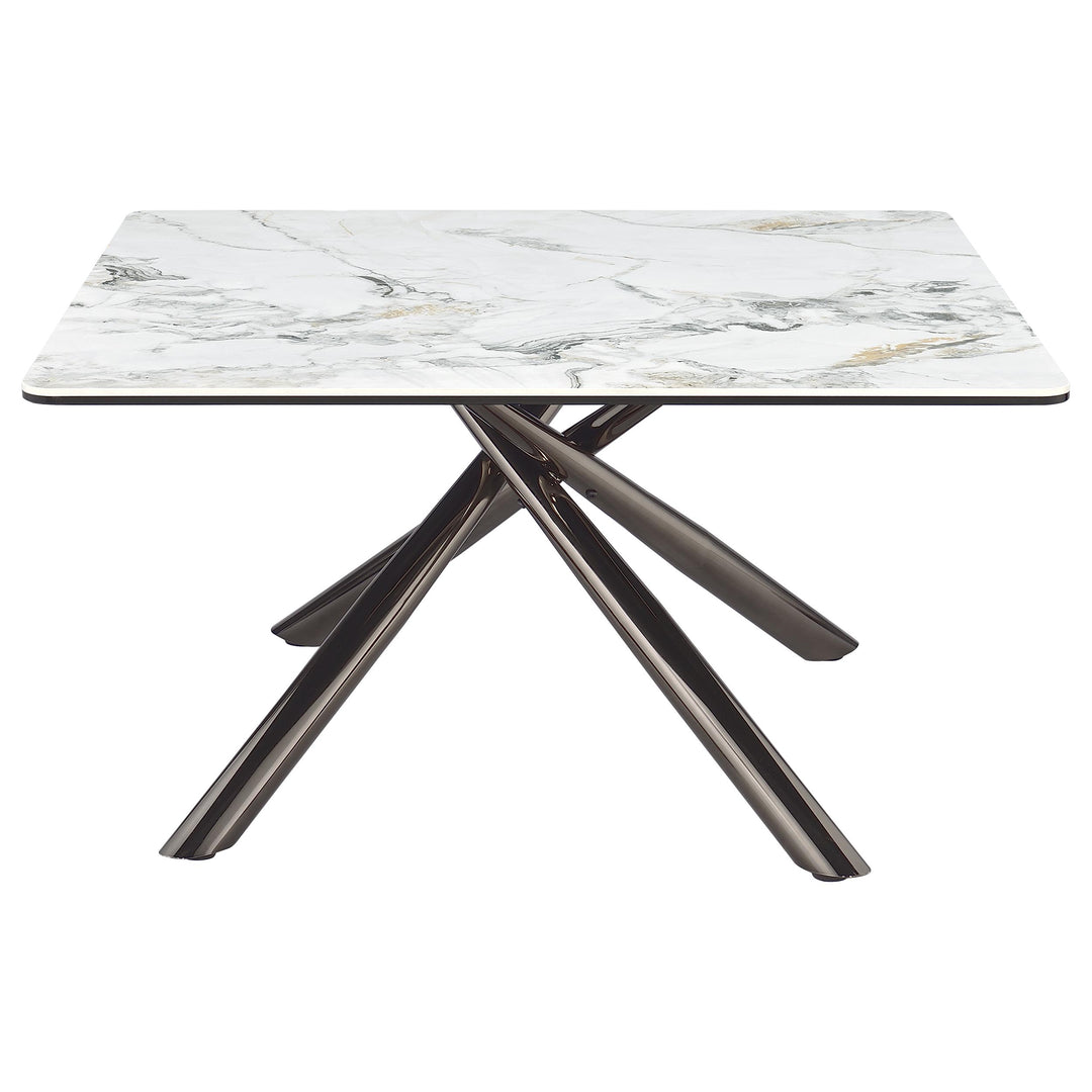 Carvell Square Sintered Stone Top Coffee Table Mirage White - What&