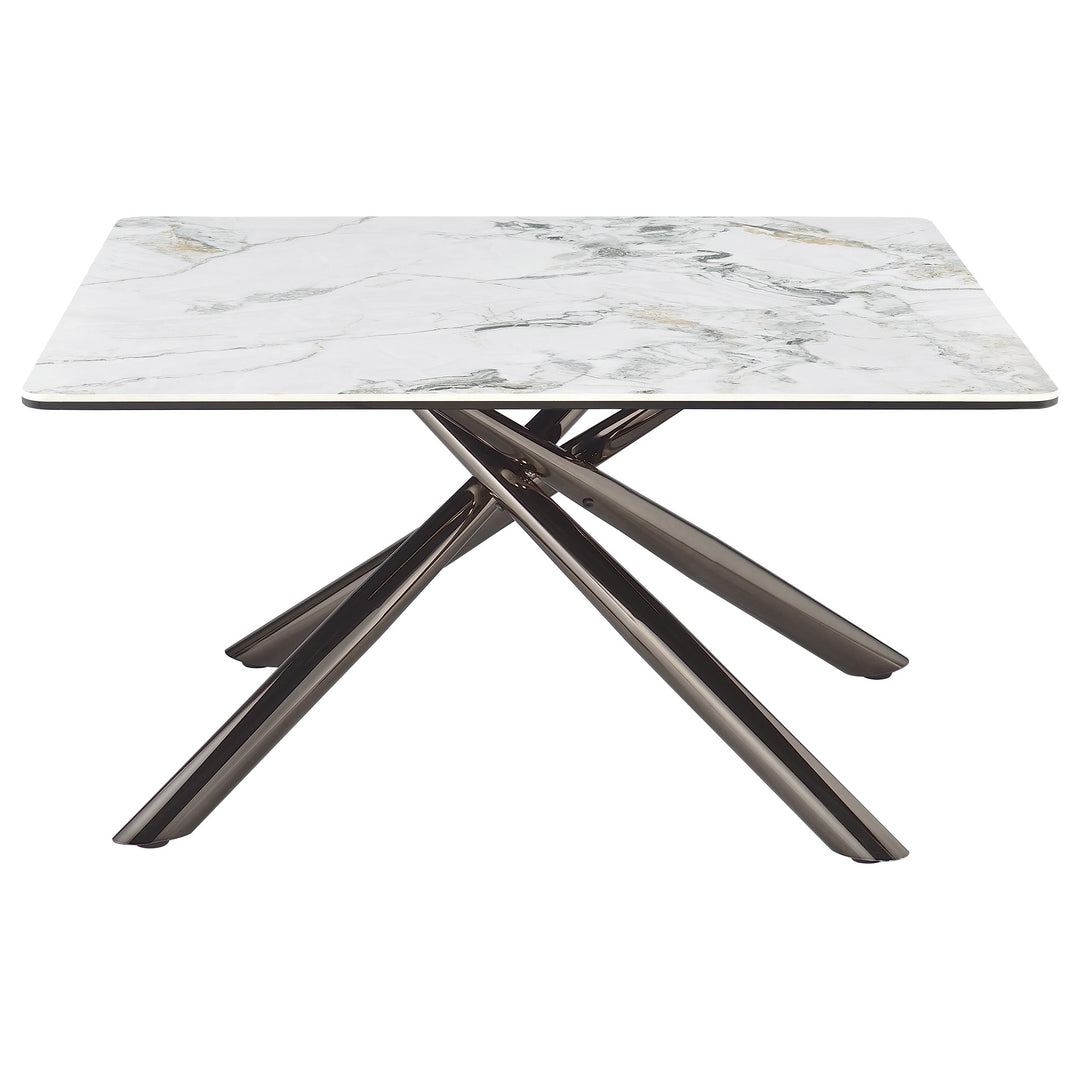 Carvell Square Sintered Stone Top Coffee Table Mirage White - What&