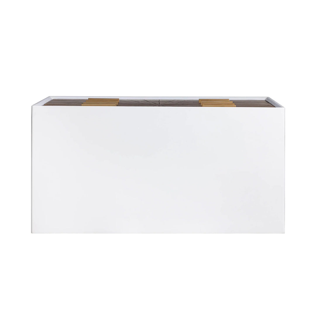 Casablanca 5 Drawer Chest in Rustic Natural White Lacquer back view - five drawer chest by LH Imports - Whats New Furniture Portland OR