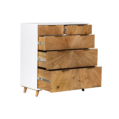 Casablanca 5 Drawer Chest in Rustic Natural White Lacquer open drawer view - five drawer chest by LH Imports - Whats New Furniture Portland OR