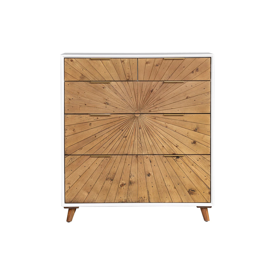 Casablanca 5 Drawer Chest in Rustic Natural White Lacquer - five drawer chest by LH Imports - Whats New Furniture Portland OR