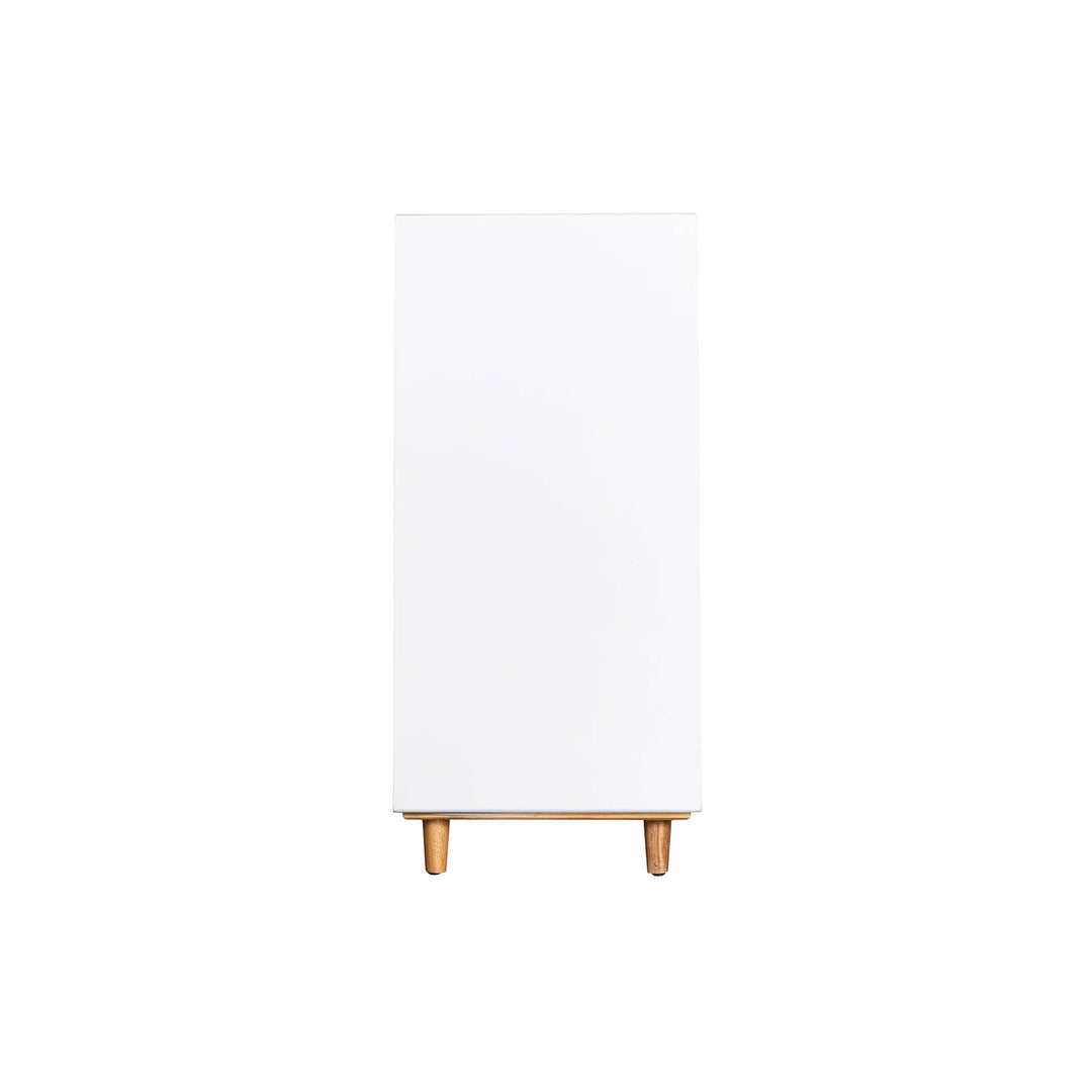 Casablanca 5 Drawer Chest in Rustic Natural White Lacquer side view - five drawer chest by LH Imports - Whats New Furniture Portland OR