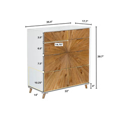 Casablanca 5 Drawer Chest in Rustic Natural White Lacquer spec sheet - five drawer chest by LH Imports - Whats New Furniture Portland OR