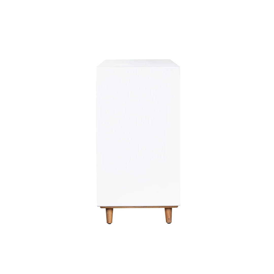 Casablanca 6 Drawer Dresser in Rustic Natural White Lacquer alternate front view - six drawer dresser by LH Imports - Whats New Furniture Portland OR