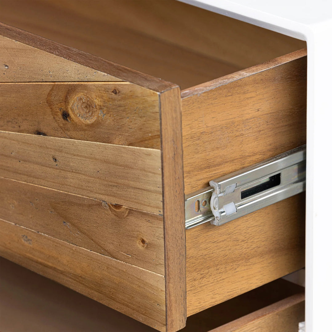 Casablanca 6 Drawer Dresser in Rustic Natural White Lacquer drawer detail - six drawer dresser by LH Imports - Whats New Furniture Portland OR
