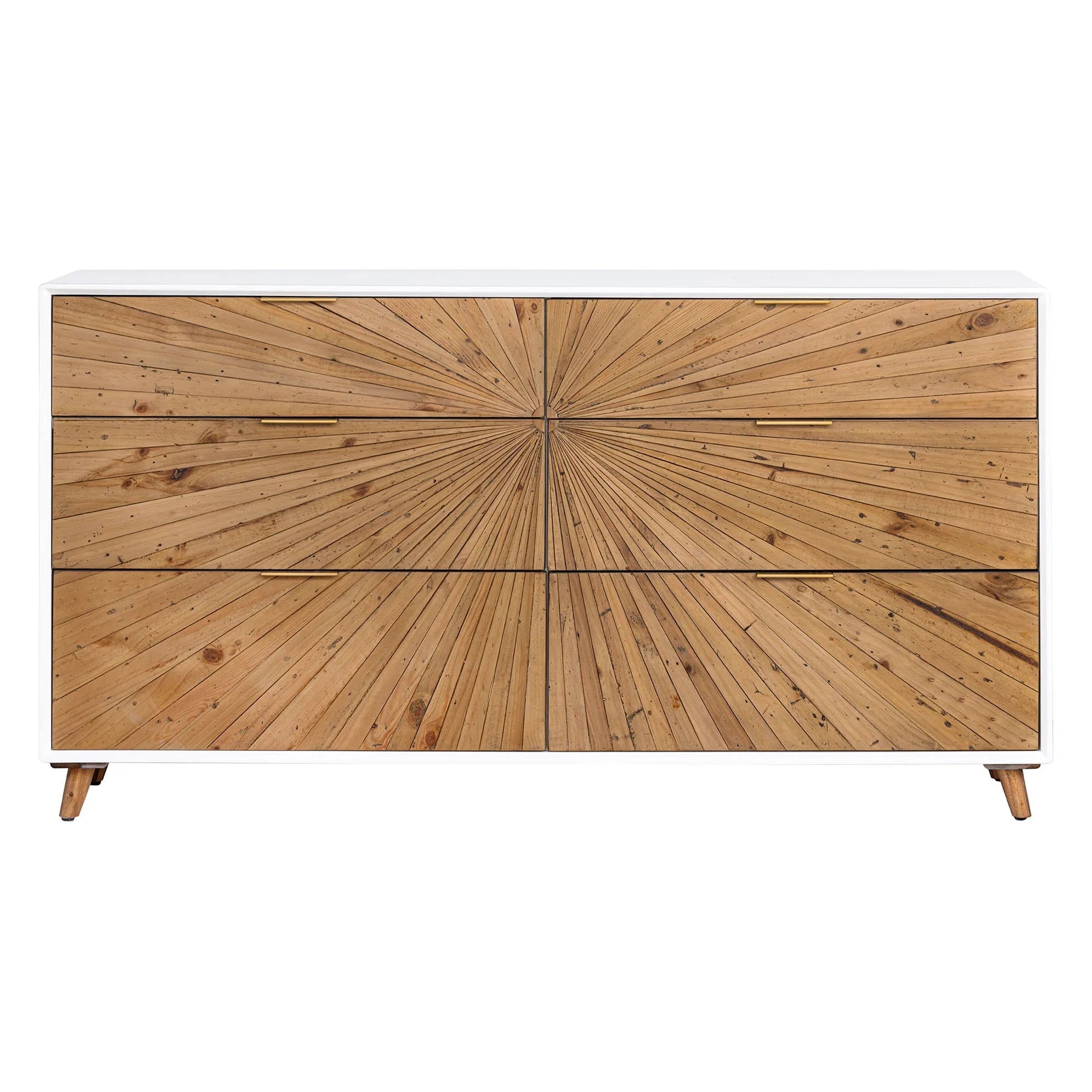Casablanca 6 Drawer Dresser in Rustic Natural White Lacquer - six drawer dresser by LH - Whats New Furniture Portland OR