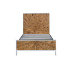 Casablanca Single Bed Frame in Rustic Natural/White - single reclaimed wood bed frame by LH Imports - Whats New Furniture Portland OR