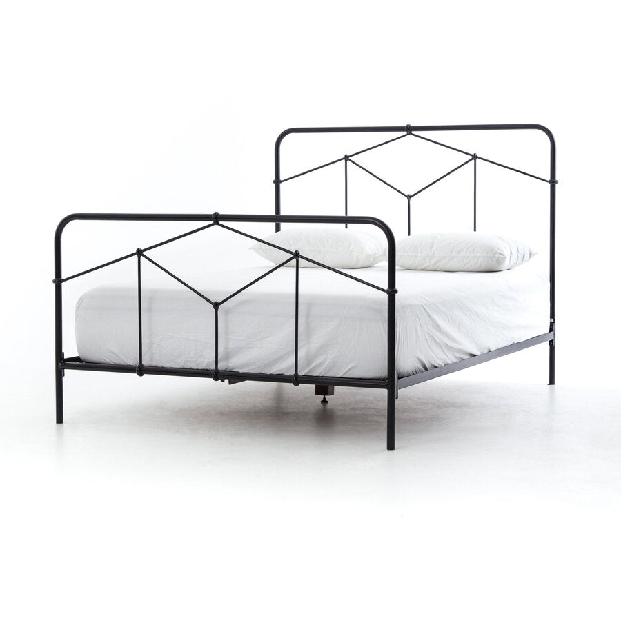 Casey King Bed in black - black metal king bed by Four Hands - Whats New Furniture Portland OR