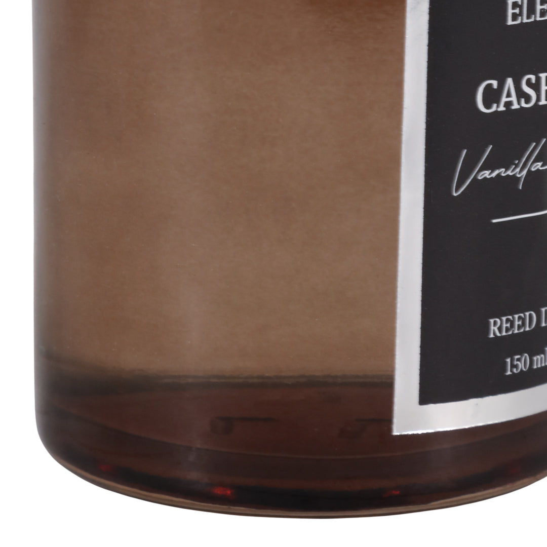Cashmere Vanilla &amp; Musk Reed Diffuser, 150 ml label detail close up - reed diffuser by Elevarre by Sagebrook Home - Whats New Furniture Portland OR