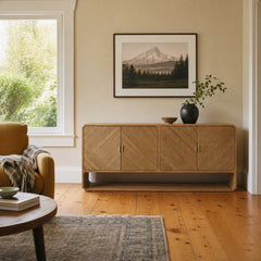 Caspian Sideboard in Natural Ash styled in Portland Hawthorne Craftsmbungalow dining room - Whats New Furniture