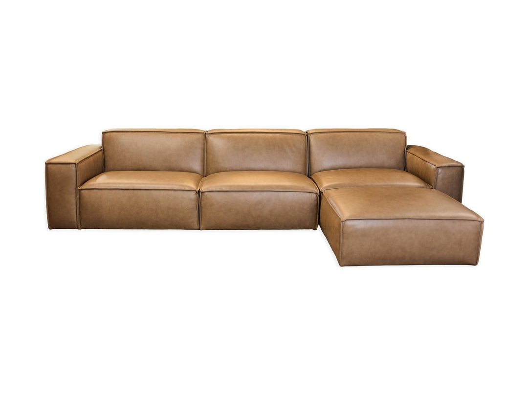 Jonathan Modular Leather Sofa with Ottoman - Whats New Furniture - Portland, Oregon