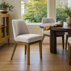 Castlewood Upholstered Side Chair Light Tan Set Of 2 styled in Portland St. Johns bungalow living room - What&
