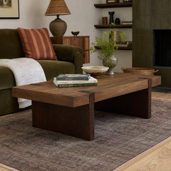 Celestino Coffee Table - Brown Mango Wood styled in a Portland living room - Whats New Furniture