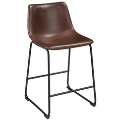Centiar Barstool in brown - mid-century bucket-seat barstool by Ashley - Whats New Furniture Portland OR