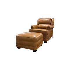 Leather Chair &amp; Ottoman  - view 3