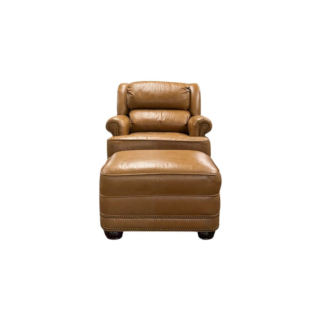 Leather Chair & Ottoman  - view 2