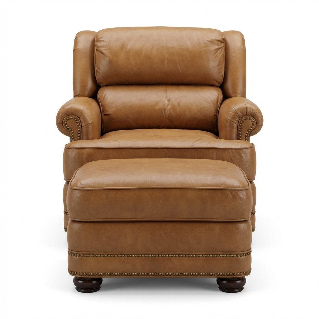 Leather Chair & Ottoman  - consignment furniture Portland