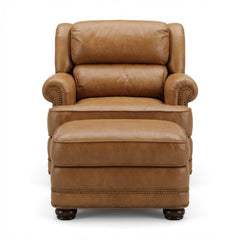 Leather Chair &amp; Ottoman  - consignment furniture Portland