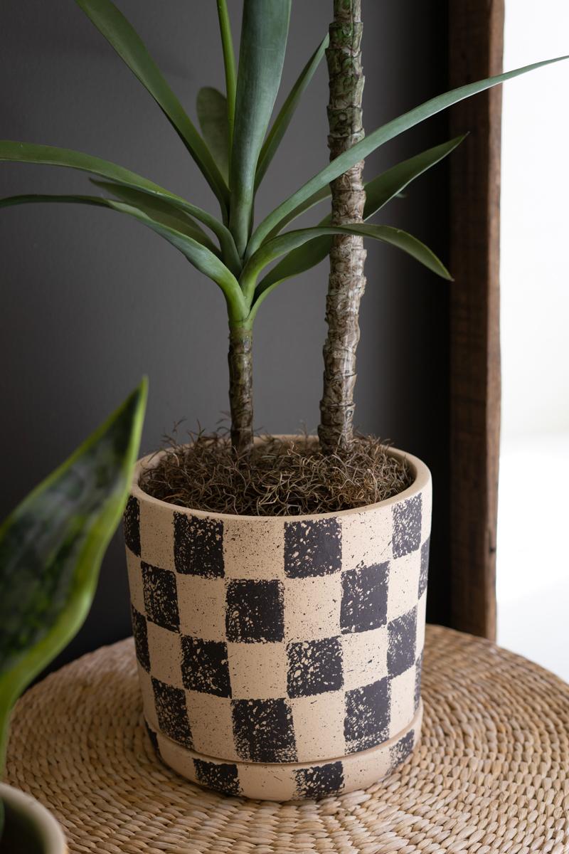 Checkered Clay Planter Medium — view 3