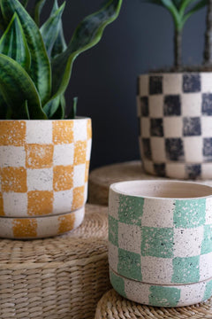 Checkered Clay Planter Small — view 4