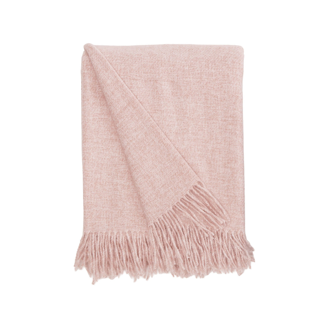 Chelsea Oversized Throw in Blush - front three-quarter studio view - Throw Blanket by Pom Pom at Home - Whats New Furniture Portland OR