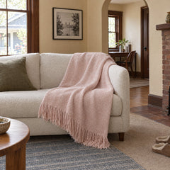 Chelsea Oversized Throw in Blush styled in a Portland home - Whats New Furniture