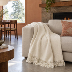 Chelsea Oversized Throw in Ivory styled in a Portland home - Whats New Furniture