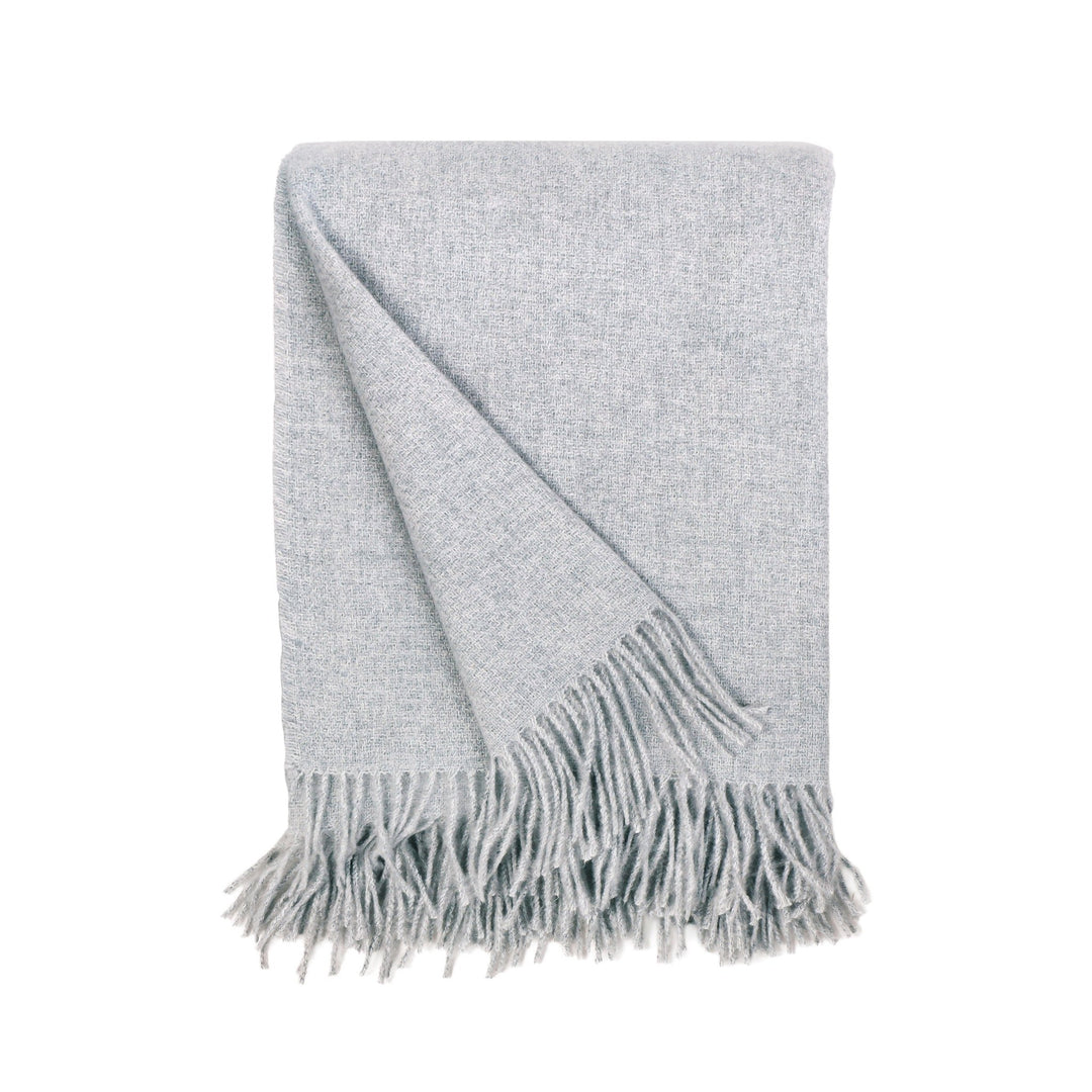 Chelsea Oversized Throw in Light Blue - front three-quarter studio view - Throw Blanket by Pom Pom at Home - Whats New Furniture Portland OR