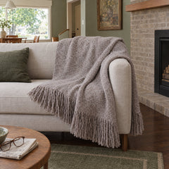 Chelsea Oversized Throw in Mushroom styled in a Portland home - Whats New Furniture