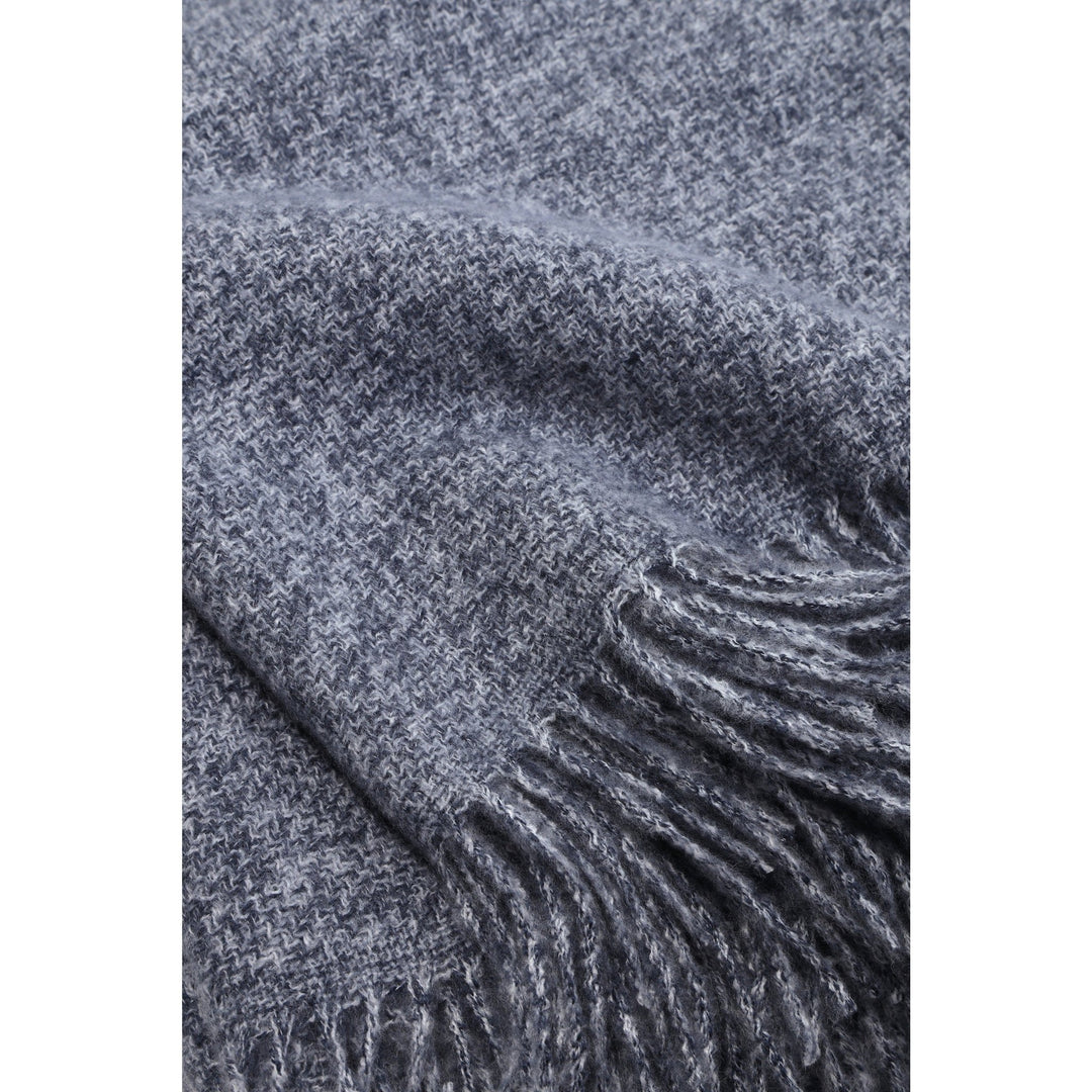 Chelsea Oversized Throw in Navy - fabric detail studio view - Throw Blanket by Pom Pom at Home - Whats New Furniture Portland OR