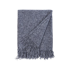 Chelsea Oversized Throw in Navy - front three-quarter studio view - Throw Blanket by Pom Pom at Home - Whats New Furniture Portland OR