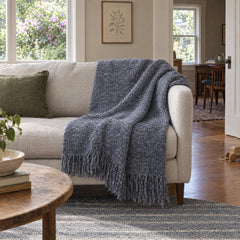 Chelsea Oversized Throw in Navy styled in a Portland home - Whats New Furniture