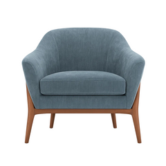 Chestnut Accent Chair in Blue alternate front view - accent chair private label - Whats New Furniture Portland OR