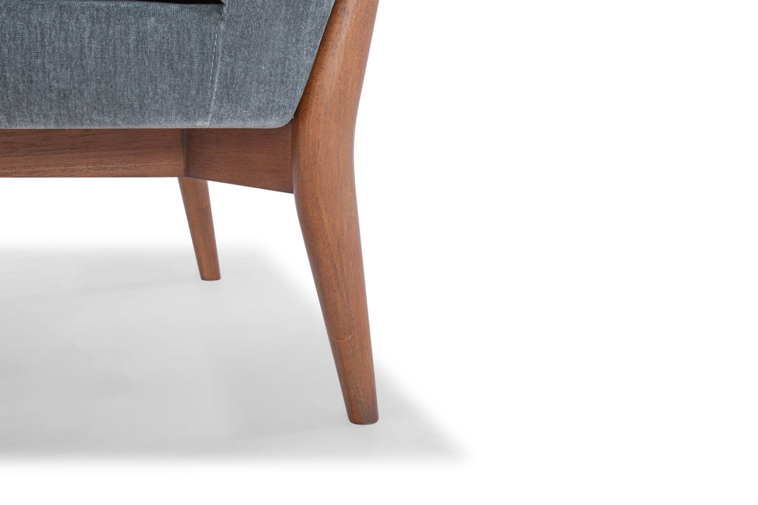 Chestnut Accent Chair in Blue variant leg detail - accent chair private label - Whats New Furniture Portland OR