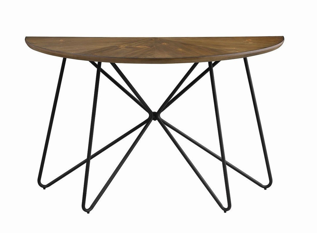Churchill Sofa Table in Dark Brown alternate front view - dark brown sofa table by Coaster - Whats New Furniture Portland OR