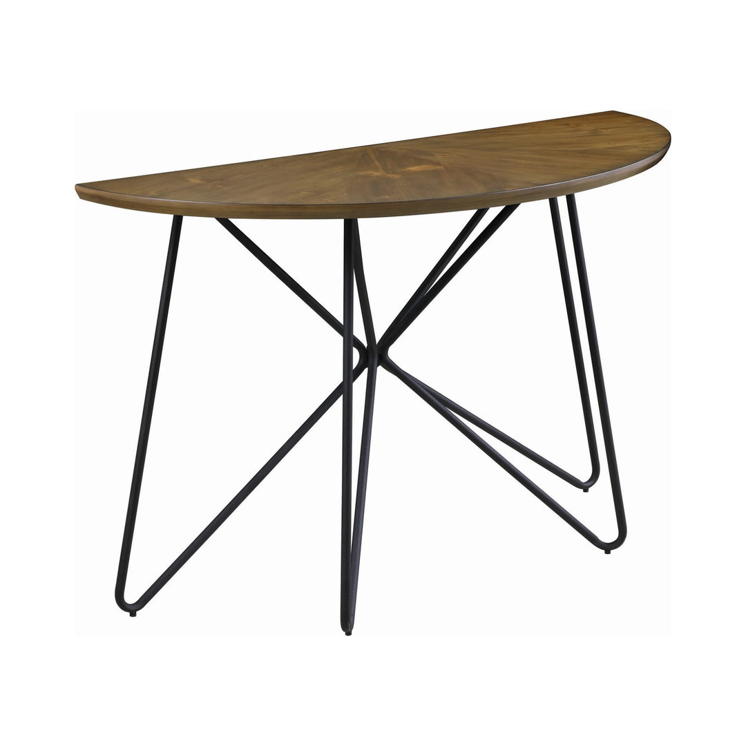 Churchill Sofa Table in Dark Brown side angle - dark brown sofa table by Coaster - Whats New Furniture Portland OR