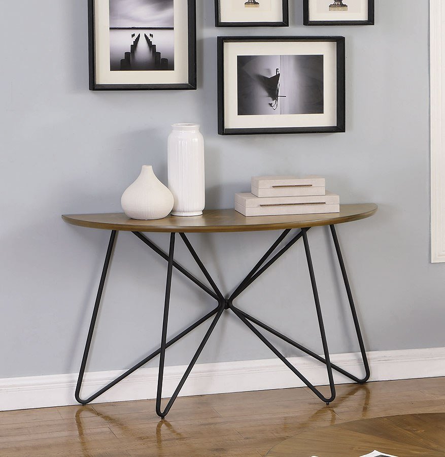Churchill Sofa Table in Dark Brown room setting - dark brown sofa table by Coaster - Whats New Furniture Portland OR